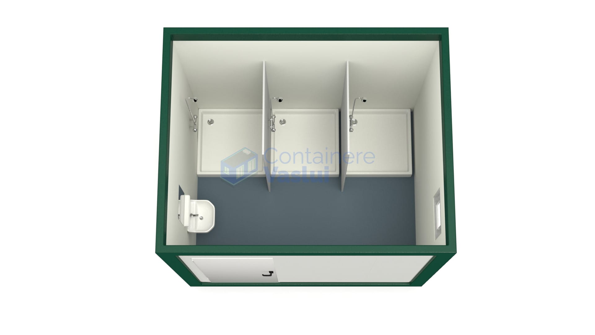 container sanitar vaslui 3metri 3dusuri verde