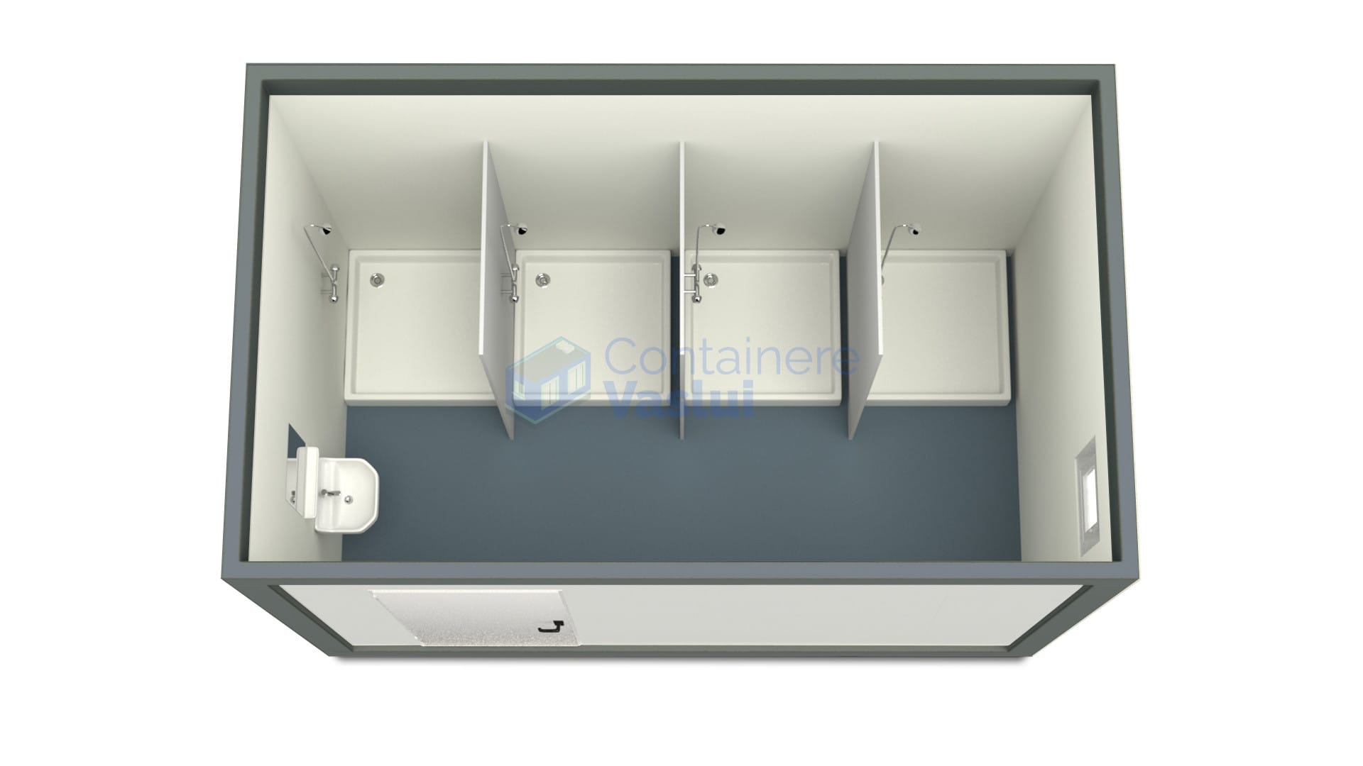 container sanitar vaslui 4metri 4dusuri gri