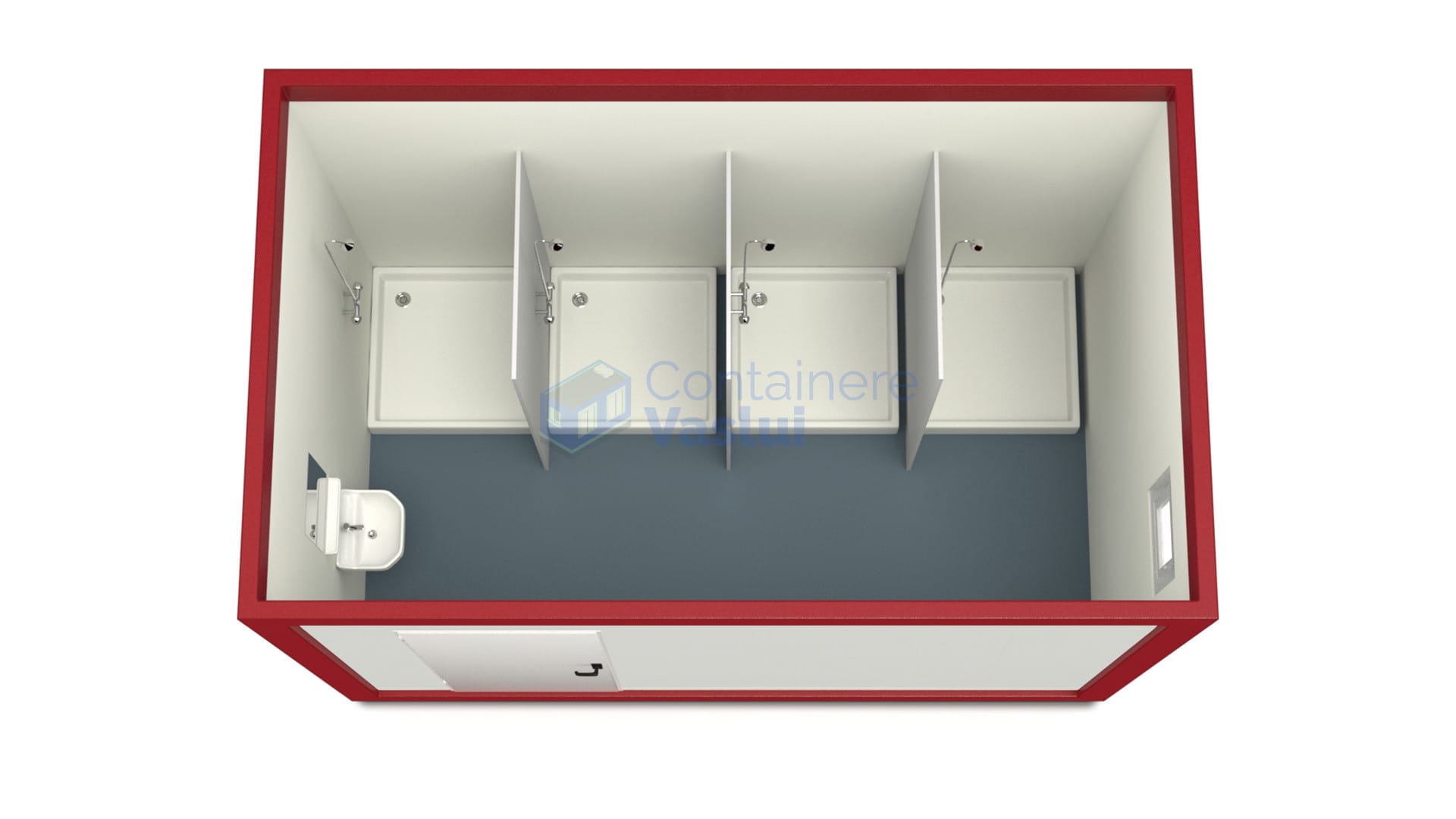container sanitar vaslui 4metri 4dusuri rosu